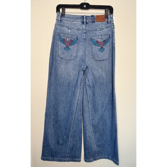 Johnny Was Denim - Johnny Was NWT Wide Leg Jean Denim Sisa Embroidered Pockets - 27, Southwest Boho